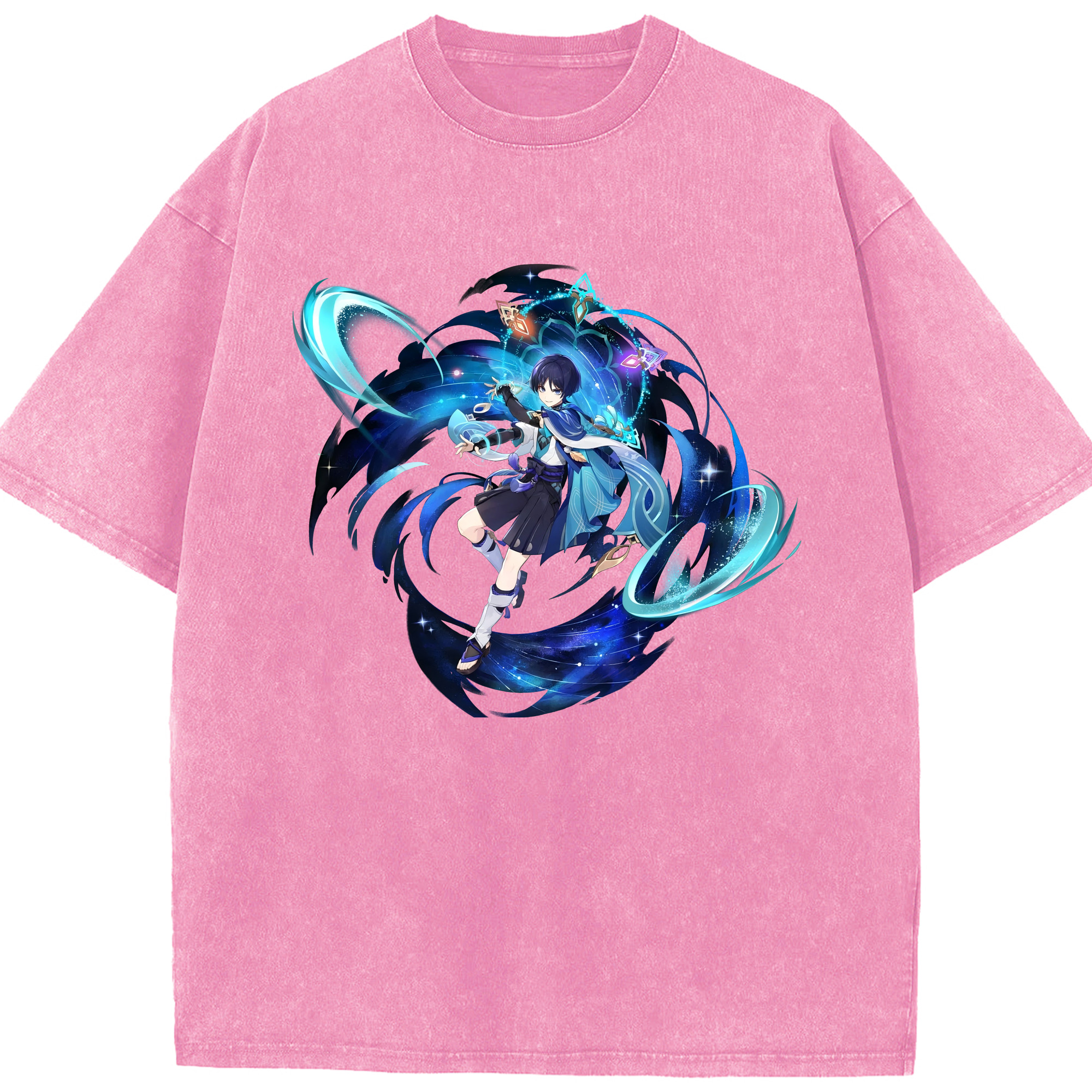 げんし神 さんペい genshin Sanpei 綿100% ヴィンテージ風 半袖Tシャツ（フロントプリント）